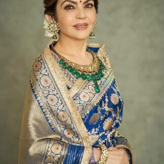 Swagatam Special Neeta Ambani Cultural Event inspired Banarasi Handloom Meenakari Saree